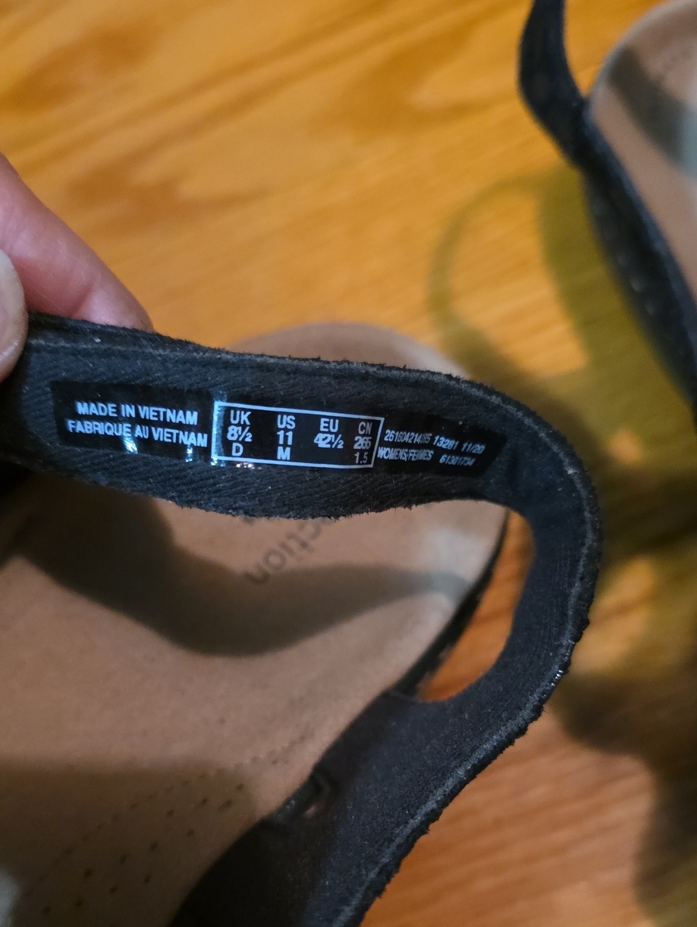 Clarks Black Floral Applique Comfort Sandals - Picture 4 of 6